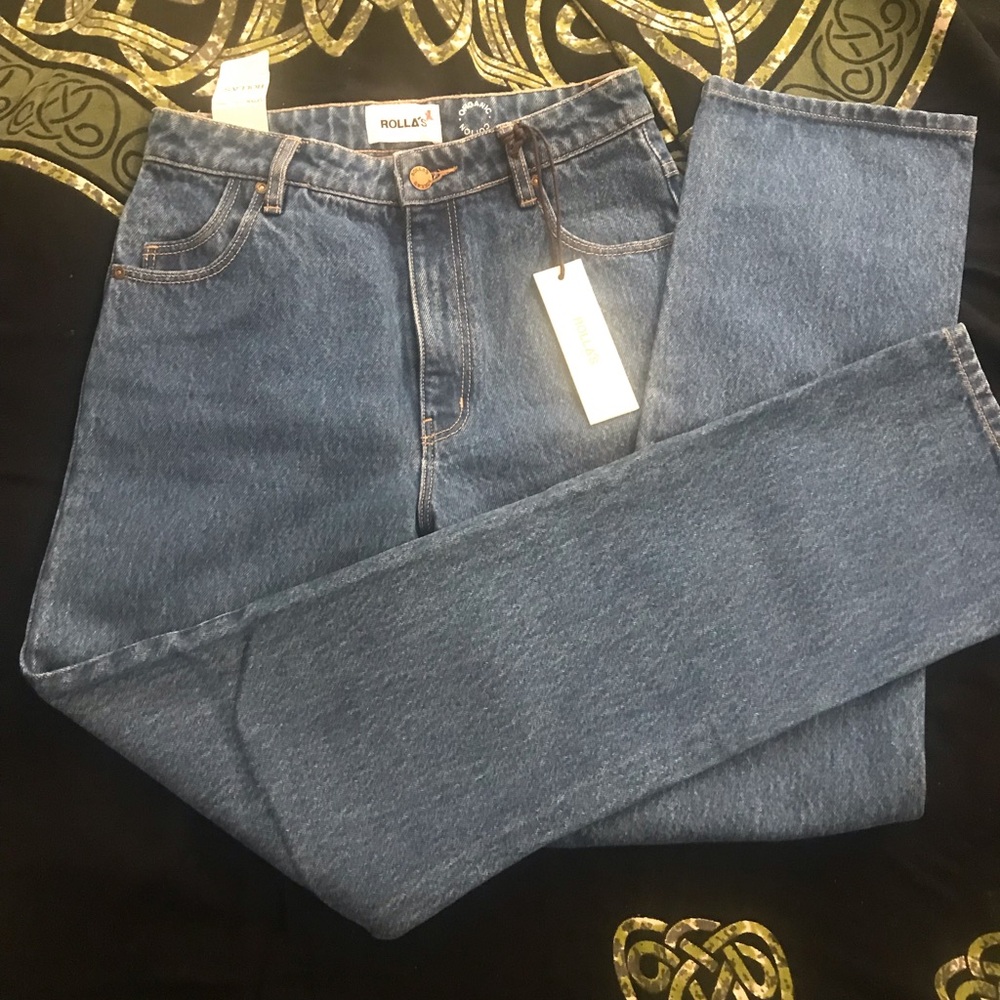 ROLLA’S NWT original straight leg high rise denim blue jeans size 26